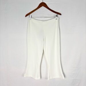 NEW MESHKI Layla Flared Crepe Capri Pants White Size S High Waist